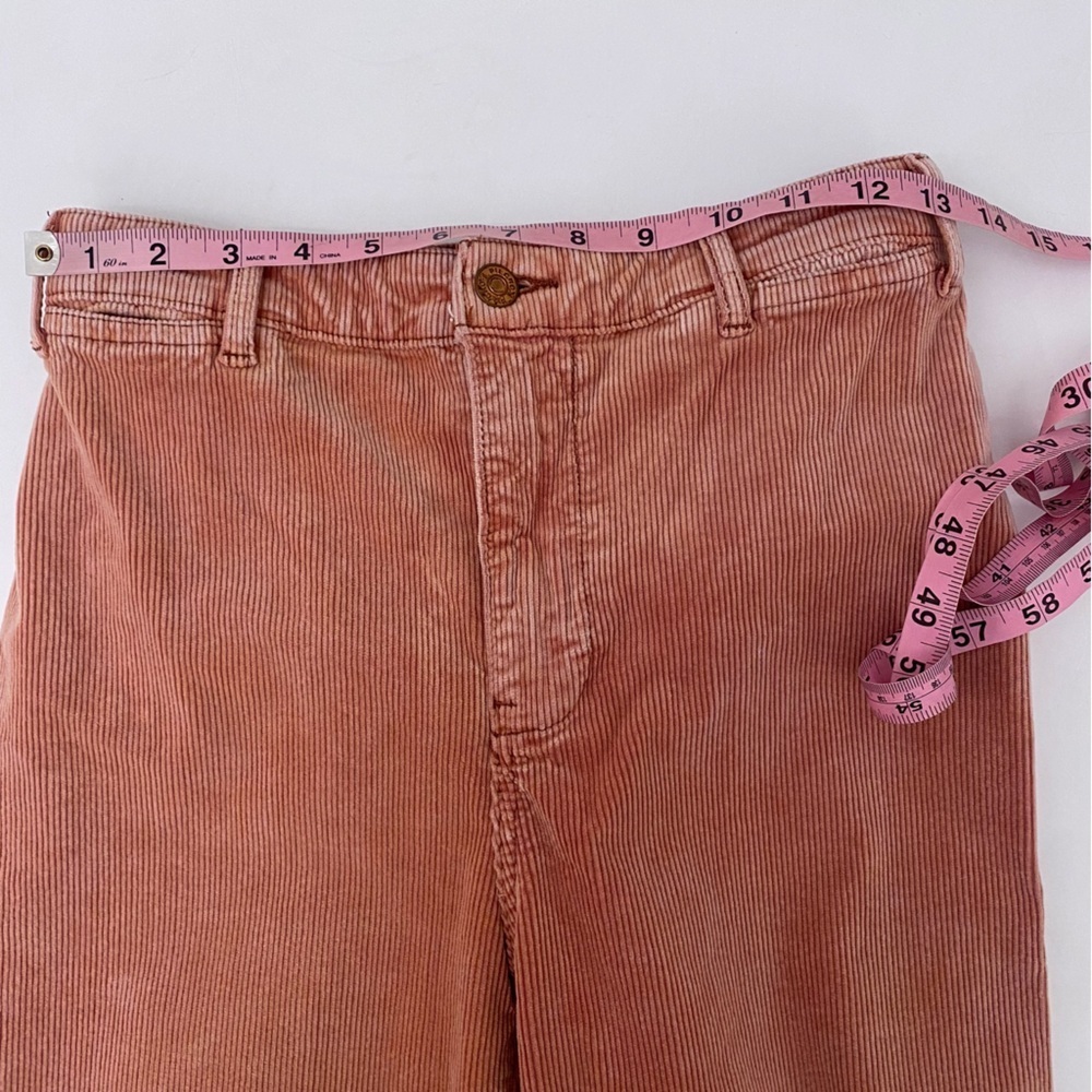 Anthropologie || Pilcro Ultra High-Rise Wide Leg Cropped Corduroy Pants Pink 26 - Picture 10 of 10